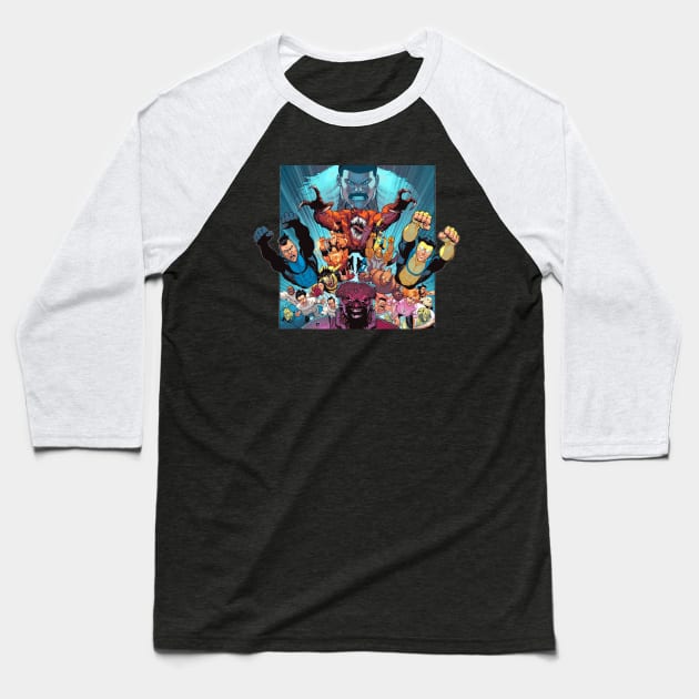 invincible stckr Baseball T-Shirt by super villain